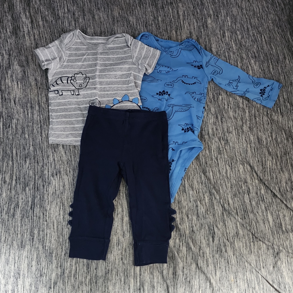Carter's Gray Striped Baby Outfit